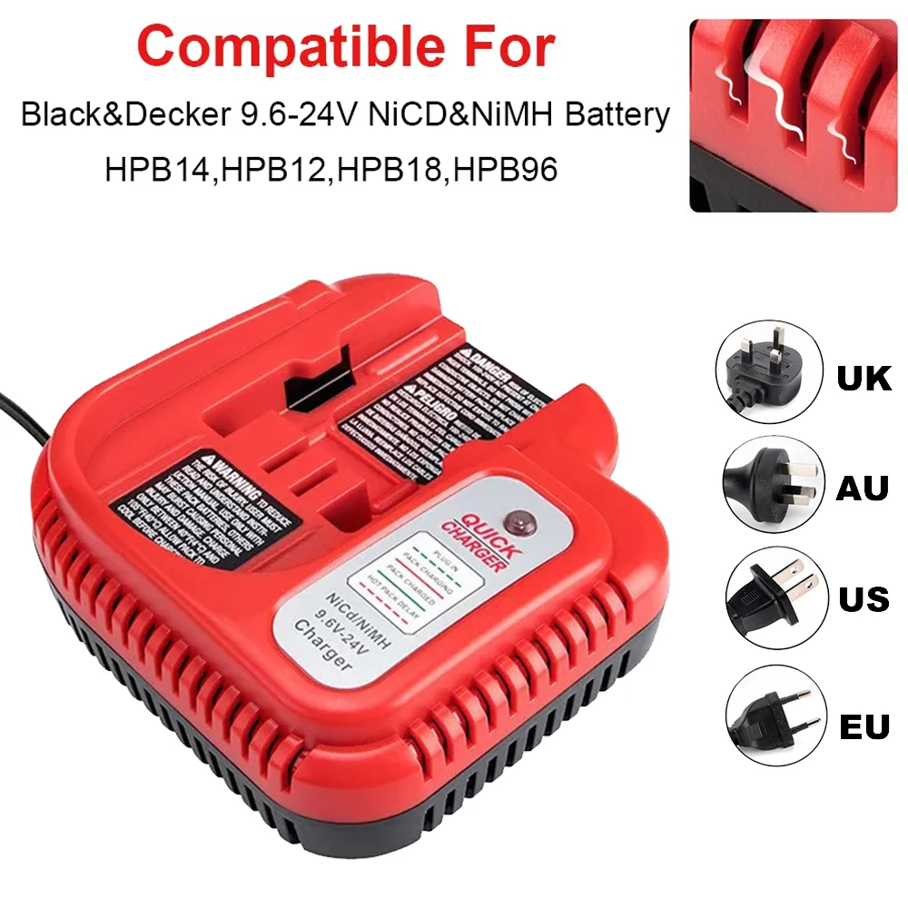 

Для Black Decker NICD/NIMH никелевое зарядное устройство для электроинструмента BDFC240, сменное зарядное устройство для аккумулятора США/ЕС/Великобритании/Австралии