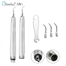Dental Ultrasonic Air Scaler 2Holes/4 Holes Handpiece 3 Tips Air Scaling Polishin Tools Teeth Whitening Dentist Lab Clinic