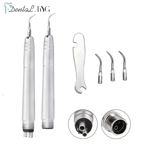 Escalador de aire ultrasónico Dental, pieza de mano de 2 agujeros/4 agujeros, 3 puntas, herramientas de pulido de escamación de aire, blanqueamiento Dental, clínica de laboratorio de dentista