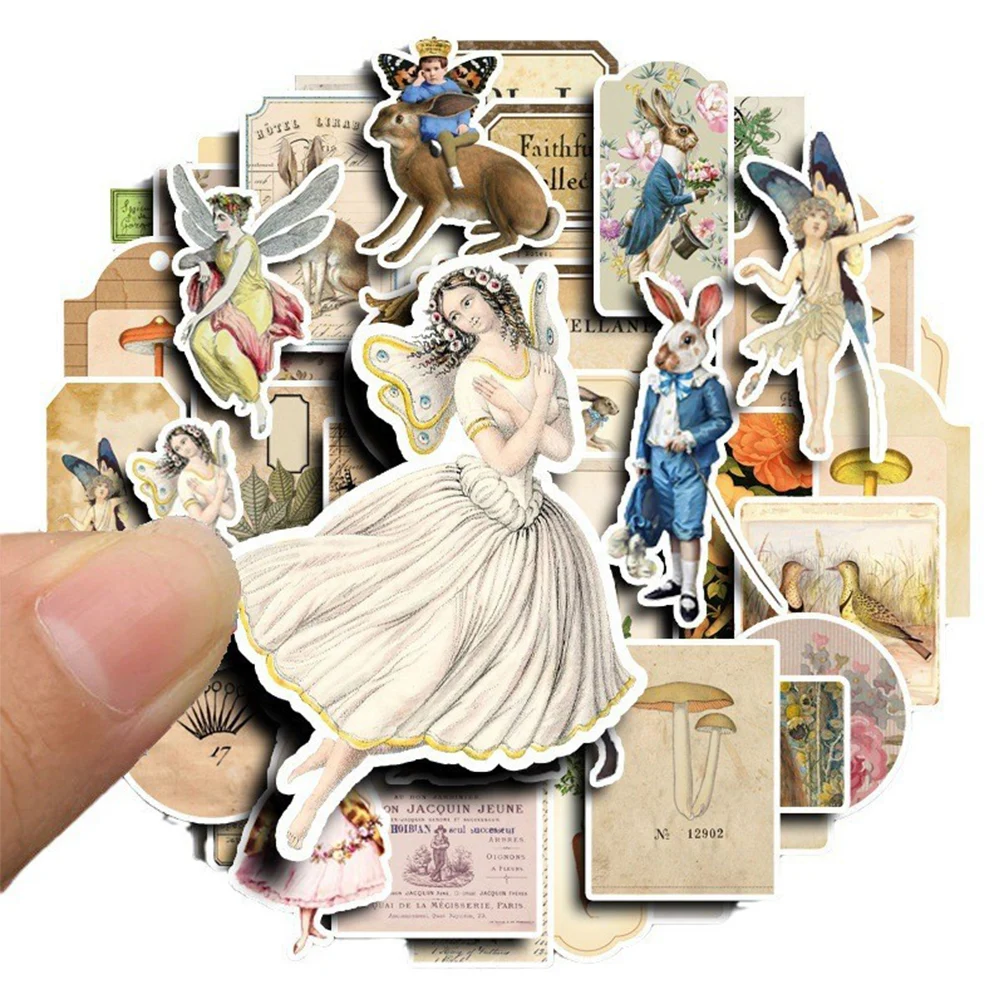 

10/30/50pcs Cartoon Retro Girls Stickers Figure Hand Account Decals DIY Notebook Laptop Phone Wall Graffiti Sticker Decoration