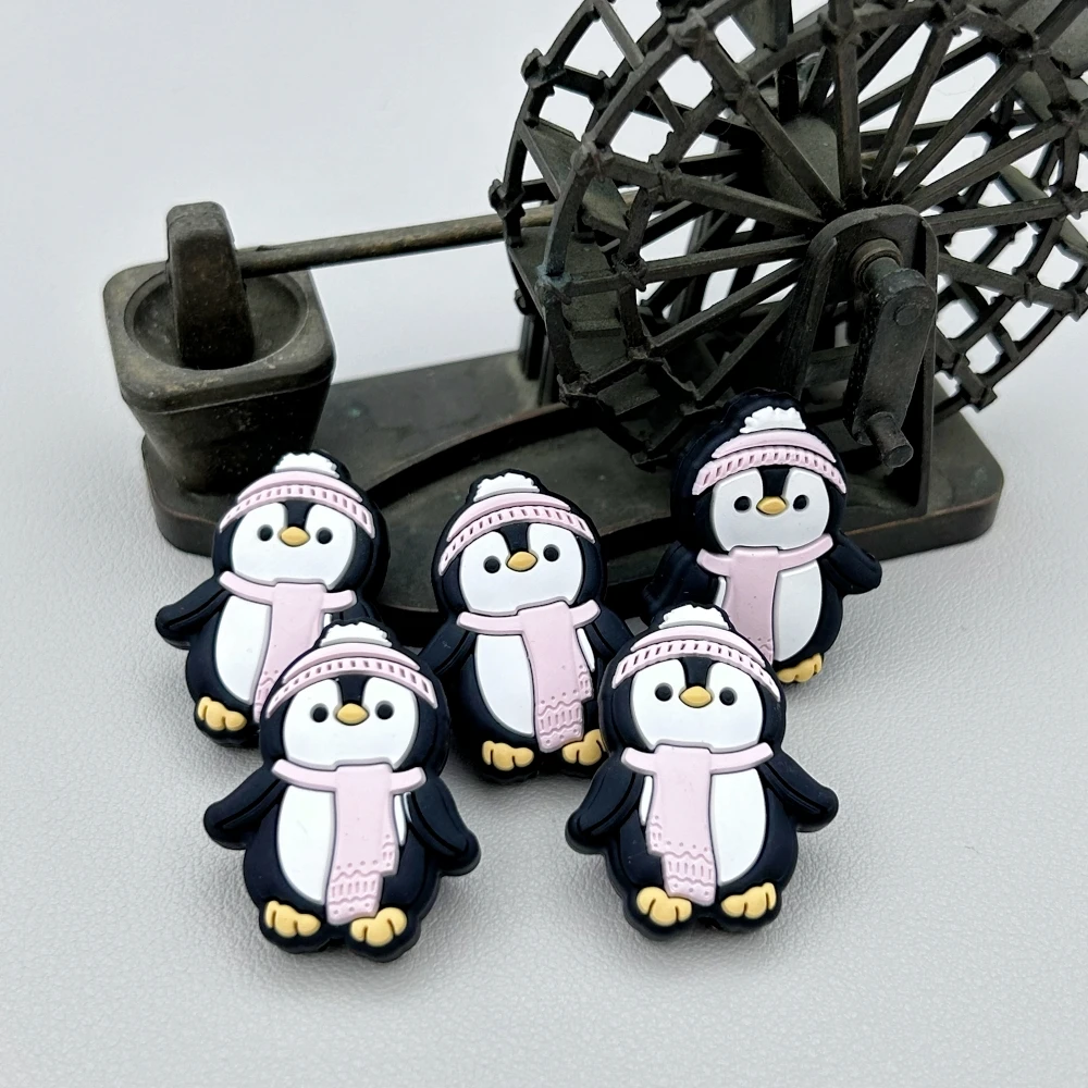 10PC Baby Silicone Bead Penguin Beads Teethe Baby DIY String Pen Bead Nipple Chains Jewelry Accessories Baby Teethe Kawai Gifts