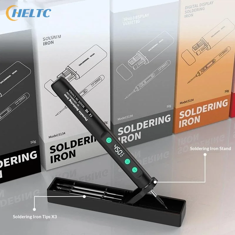 1 Set Intelligent Adjustable Temperature Fast Heating Mini Solder Irons Repair Tool 8W TypeC Digital Electric Soldering Iron Kit