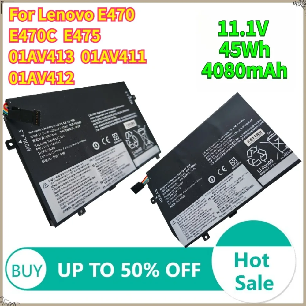 

11.1V 4080mAh 45Wh 01AV413 Laptop battery For Lenovo E470 E470C E475 01AV413 01AV411 01AV412