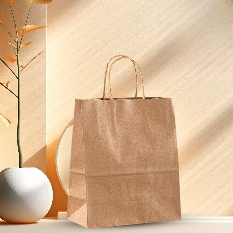 كيس ورق كرافت حمل حقيبة الوجبات الجاهزة كيس خبز الشاي بالحليب #1