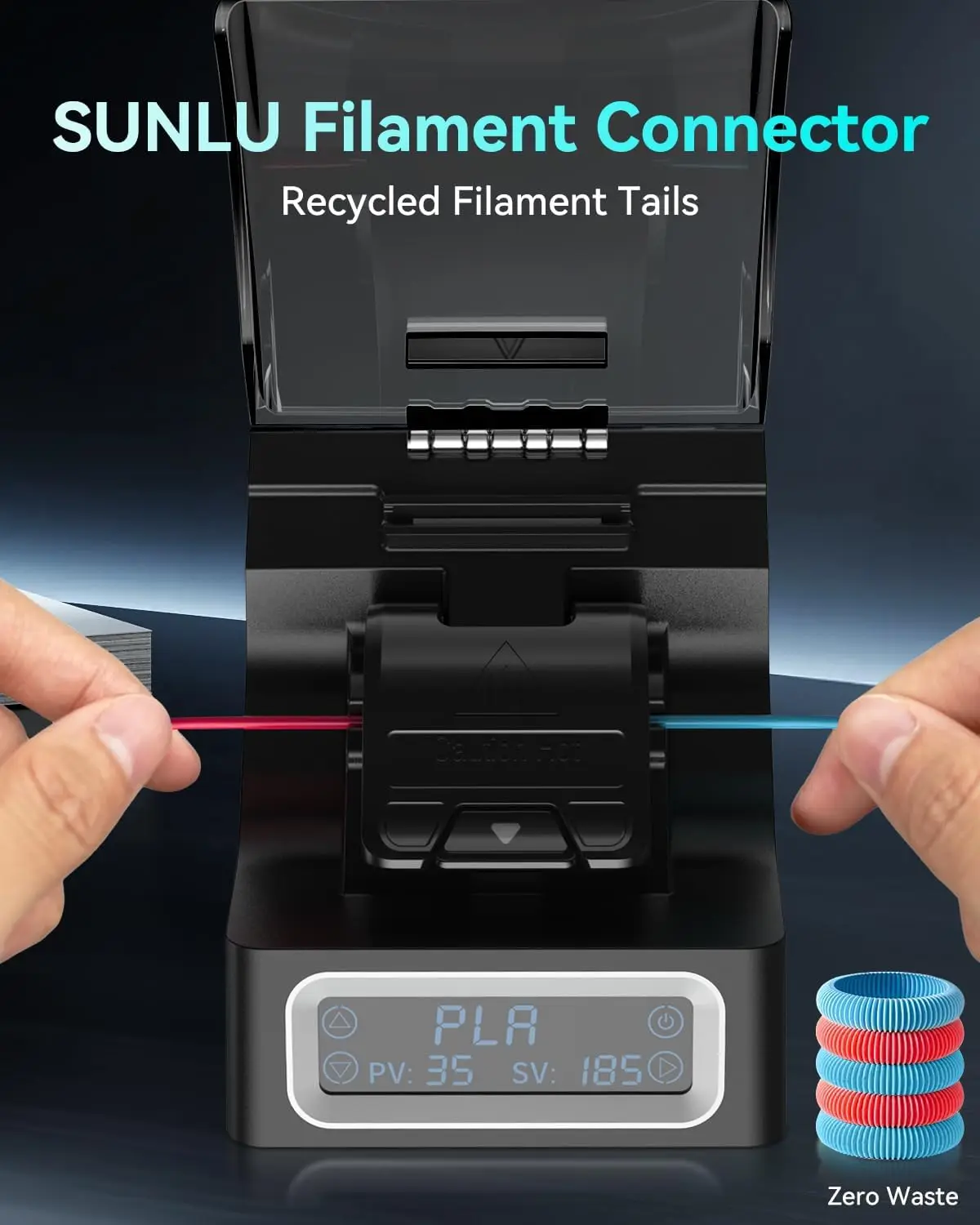 SUNLU Filament Connector, 1,75 mm, bis zu 240 °C, Kompatibel mit PLA PETG TPU ABS PA Nylon, Einfach zu Bedienen