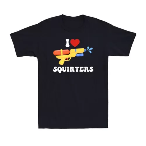 I Love Squirters Red Heart  Water Gun 80's Squirt Guns Men's T-ShirtAnime Graphic T-shirts for Men Clothing Women Tees