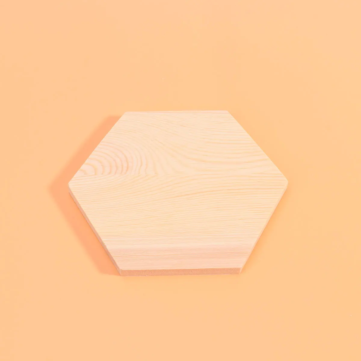 

10Pcs Wooden Craft Plank Polygonal Wood Block DIY Decoration Pine Wood Board for Painting Drawing Hexagon Design