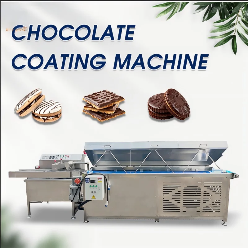 #New Automatic High Productivity Industrial Chocolate Coating Machine for Tablet Cookie Nut Donut