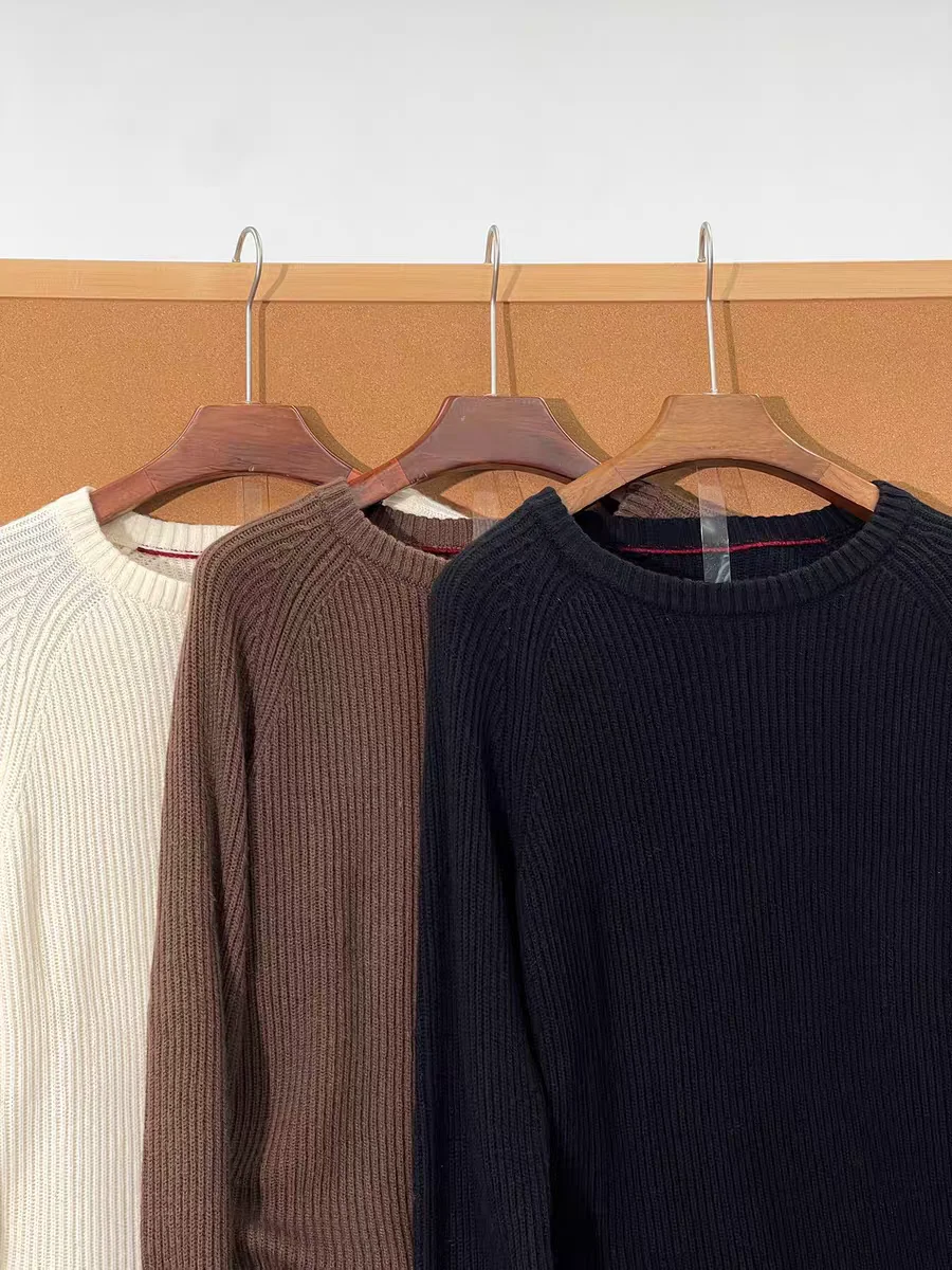 الرجال الخريف الشتاء محبوك سترة الصوف مزيج ثي إبرة العمودي المشارب تويست الملمس جولة Ne العلوي تريكو #4