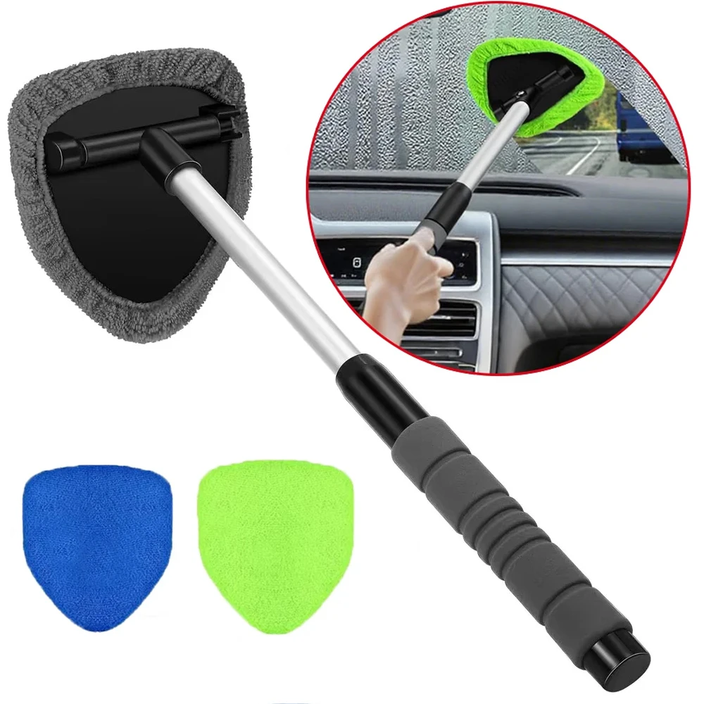 Novo Conjunto de Escovas de Limpeza de Para-brisa Automotivo 2026: Limpador de Vidros Telescópico de Microfibra para Carros e Remoção de Resíduos
