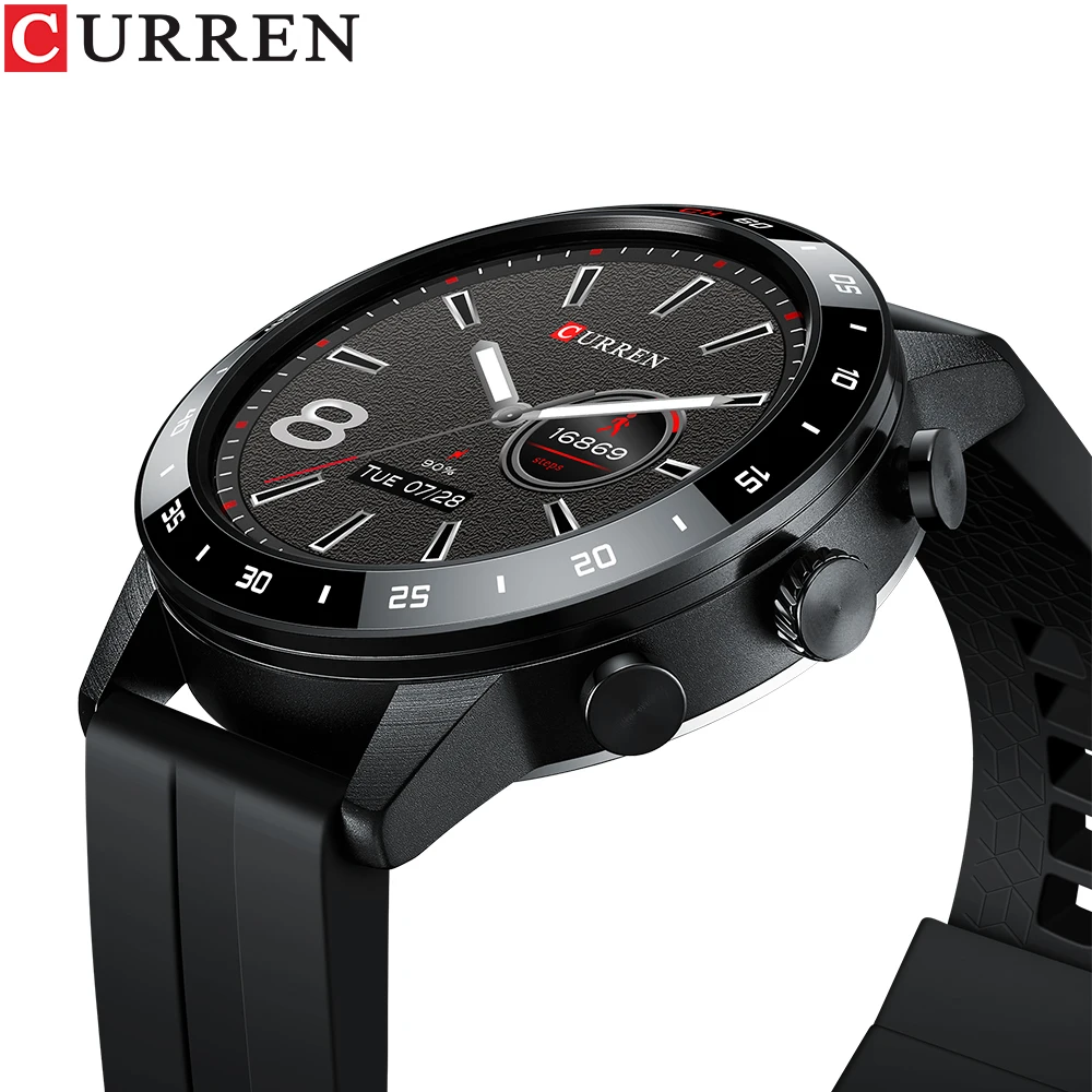 2022 CURREN Men Smart Watch Heart Rate Blood Pressure IP68 Waterproof Sports Fitness Luxury Watch Smartwatch Music Clock