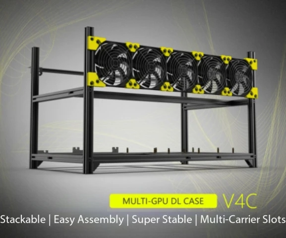 AI Large Model Computing Frame 6GPU Multi GPU All Aluminum Open Air Chassis Desktop Server Rack