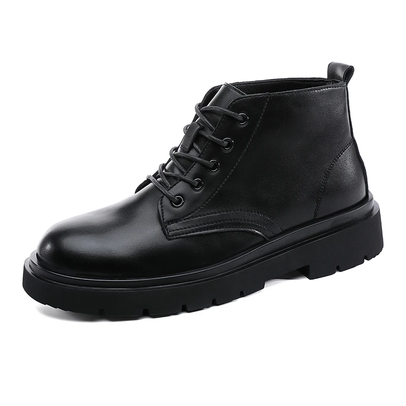 

Men's motorcycle shoes high top business British leather shoes boots