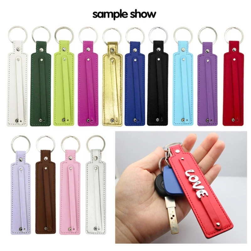 Stickout PU Leather Keychain para homens e mulheres, presente do negócio, chaveiro do carro, carteira da cintura, 14 cores