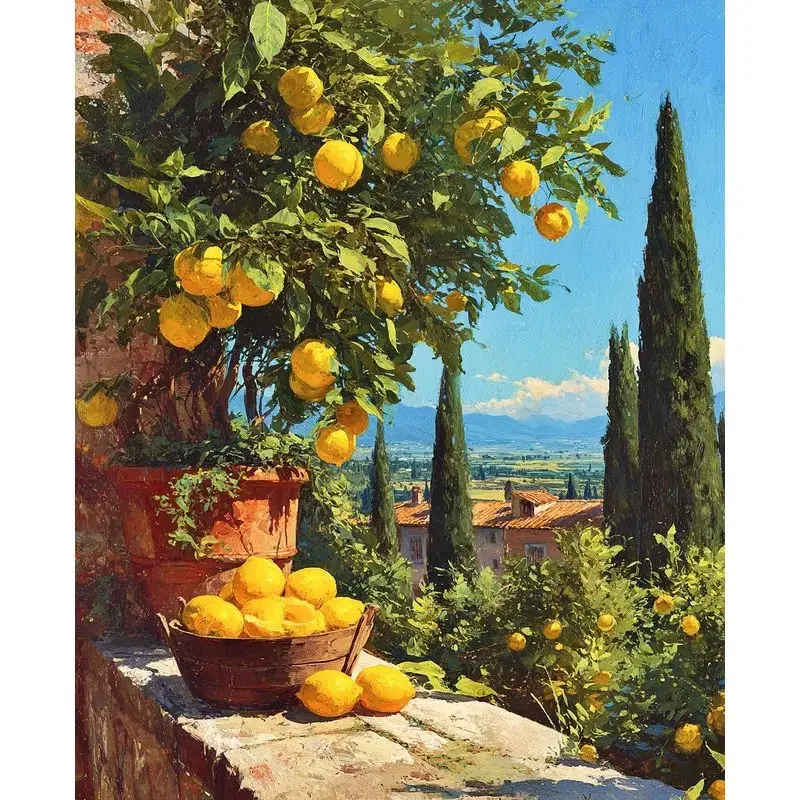 PhotoCustom Painting By Numbers Landscape Flower Kit DIY Artwork Canvas Picture By Numbers Art Gift Home Decoration Gift