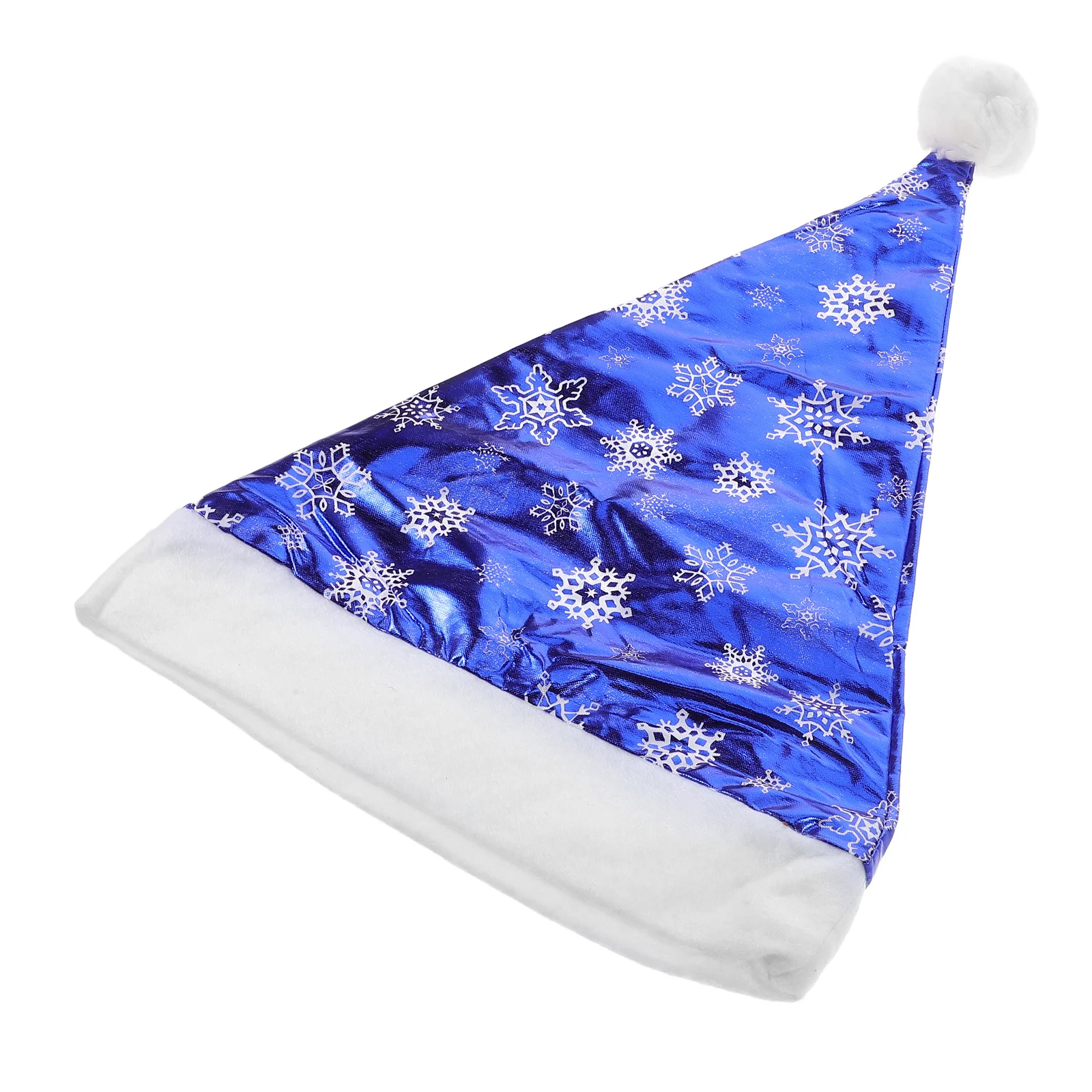 

4Pcs Fluorescent Snowflake Santa Hat Christmas Headwear Chic Pattern Reusable Holiday Costume Blue Christmas Santa Hat