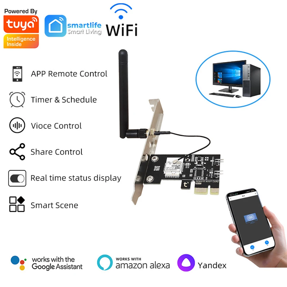 Tuya Smart Computer Power Reset Switch Wifi Computer On/Off Switch Module APP Control Timer/Voice Remote Control Relay Module