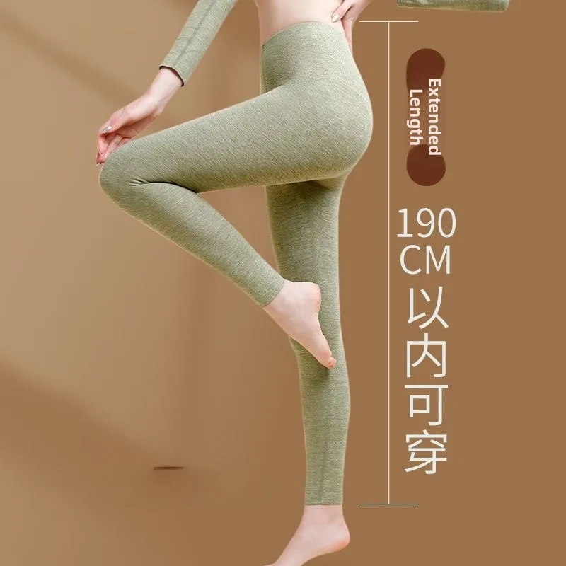 

Women's Long Thermal Silk Wool Dervo Pants High Waist Boting Trousers plus Size Northeast Winter Faion Ladies' Pants