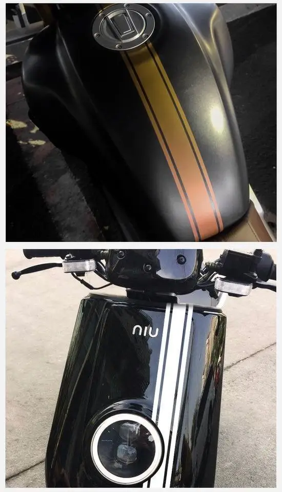 Personalisierte Aufkleber für Motorrad-Kraftstofftanks und Schutzbleche, Aufkleber für Elektrofahrzeuge, wasserdichte Kratzschutz-Aufkleber für Retro-Motorräder – Detail 2