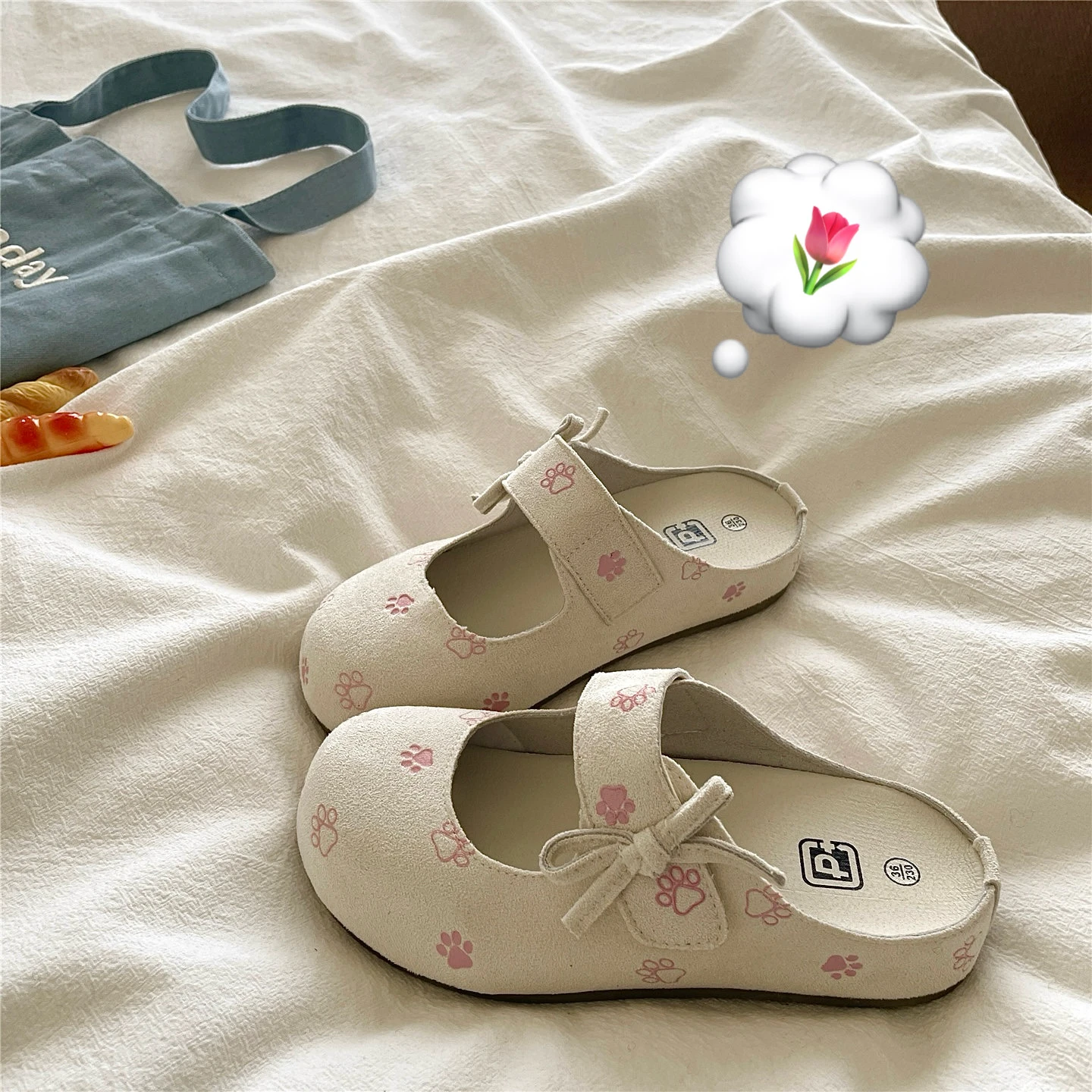 

Romantic Spring Knot Ins Half Slippers Women's Lazy Outdoor Breathable Sandals Woven Upgraded Version Fashionable C...