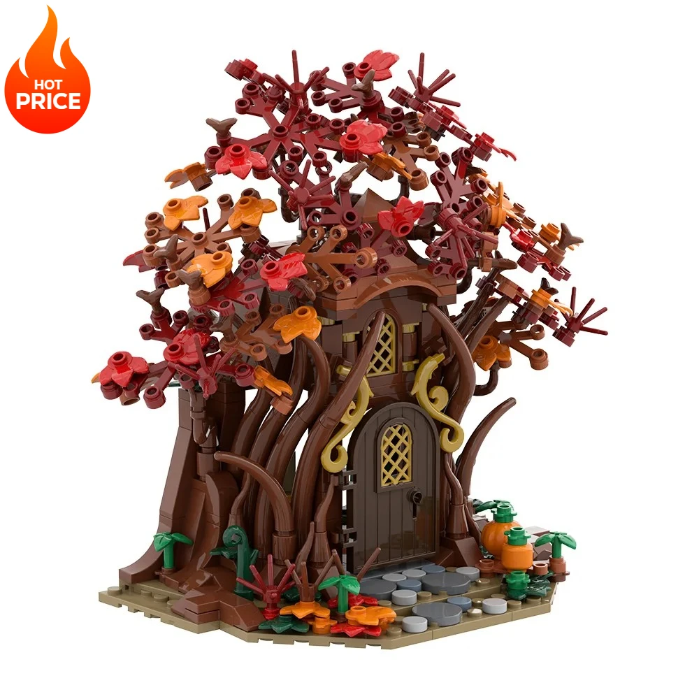 421 ELEMENTÓW MOC Dom Elfów Leśnych Jesienią Model z Klocków Dom Elfów Leśnych Jesienią Klocki Konstrukcyjne Zabawki do Składania Prezenty DIY dla Dzieci