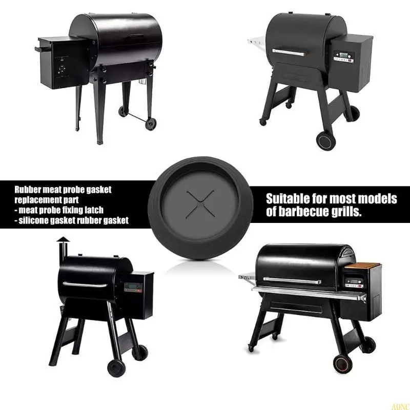 A0NC 1/3/6/12 قطعة مسبار مطاطي جروميت أسود درجة الحرارة مسبار جروميت شواية مدخنة حرارية