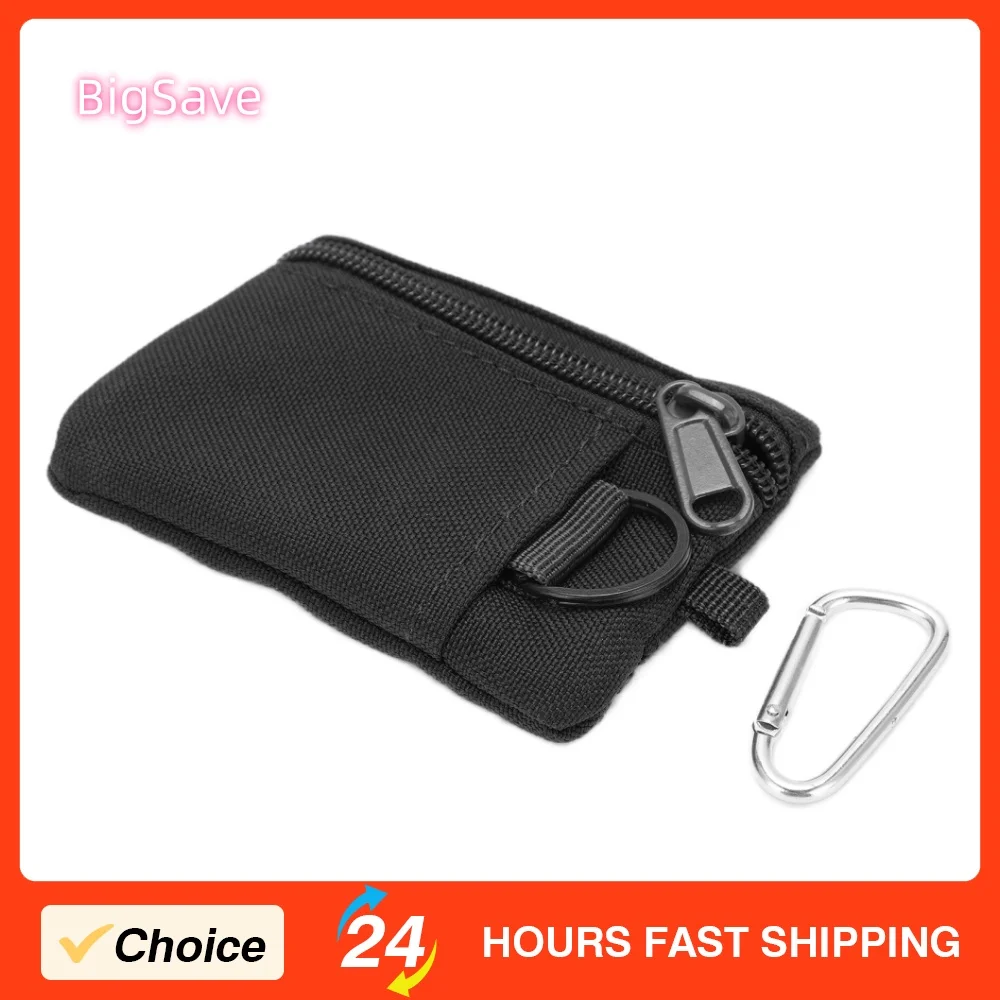 

Portable Outdoor Molle Pouch Outdoor Molle Pouch Wallet Mini Portable Key Card Case Pouch Bag Purse with Carabiner