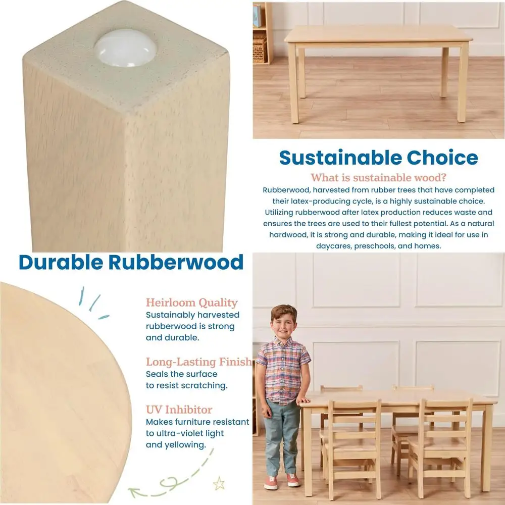 

48 x 24 Antique White Kids Furniture, Hardwood Table with 22 Legs