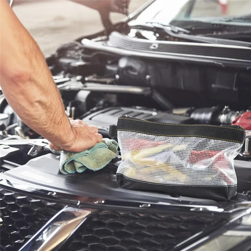 B84B-Małe, przezroczyste etui na narzędzia z PVC, 4 szt., przenośna torba na narzędzia, torba bankomatowa, wodoodporna i antystatyczna