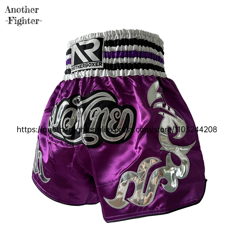 

Muay Thai Shorts for Men Women Child Boxing Pants Stylish Embroidery Kickboxing Fight Shorts MMA Kickboxing Training Competition