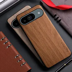 Bamboo Wood Pattern Leather case for Google Pixel 9 Pro XL 9A 5G funda unique design back cover for google pixel 9 pro case capa