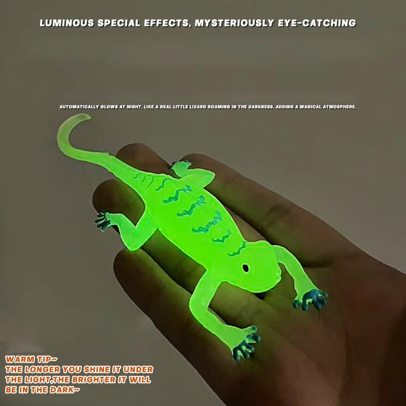 Nouveau Mode lézard qui brille dans le noir Simulation Reptile lézard ensemble de jouets jouets cognitifs pour enfants garçon bureau petit ornement cadeau drôle