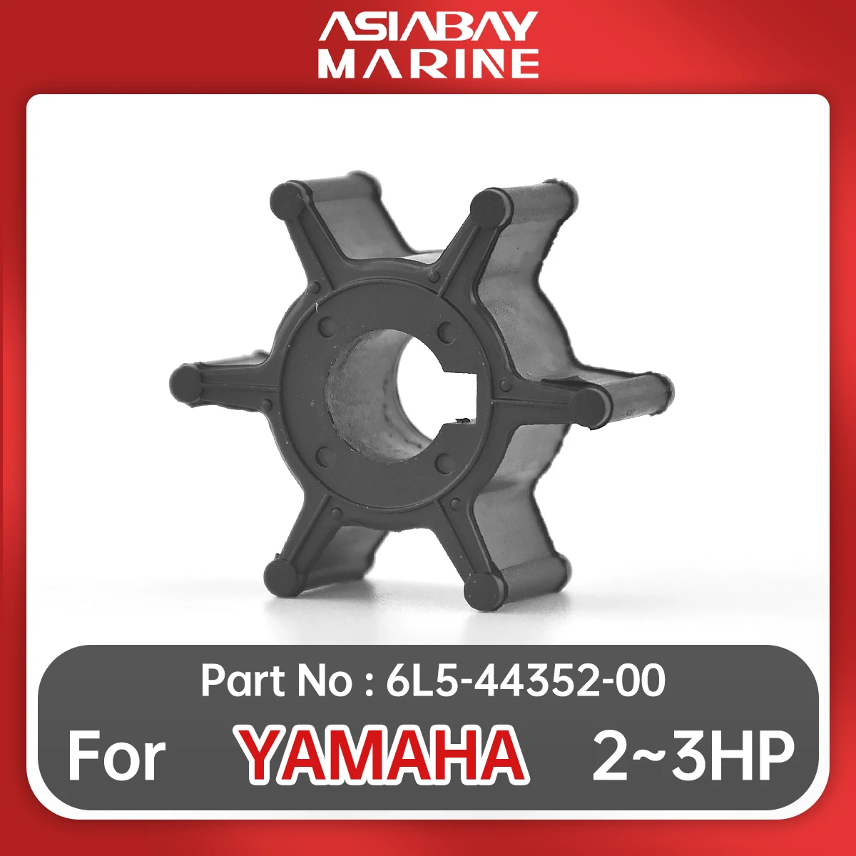 6L5-44352-00 Water Pump Impeller For Yamaha Outboard Motor Engine 2hp 2.5hp 3hp Ship Boat Parts 6L5-44352-00-00