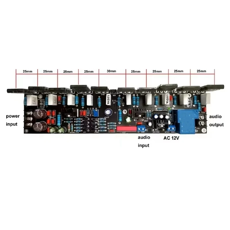 500W Audio Amplifier Single Channel Power Amplifier Board 2SC5200+2SA1943 20V-90V HIFI Audio Amplification Module-N35R