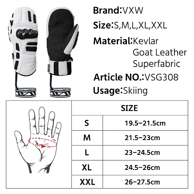 VXW Ski Gloves Snowboard Mittens Snowmobile Motorcycle Cycling Skiing Gloves Men Women Winter Warm Snow Gloves Waterproof