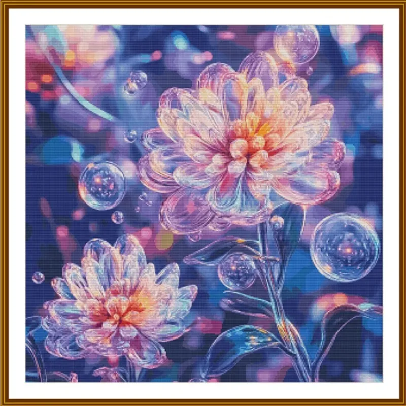 

Цветы 11CT 14CT 16CT напечатан на холсте, набор для вышивки крестом «сделай сам», набор для китайского узора, домашнее рукоделие, вышивка, 94 цветов