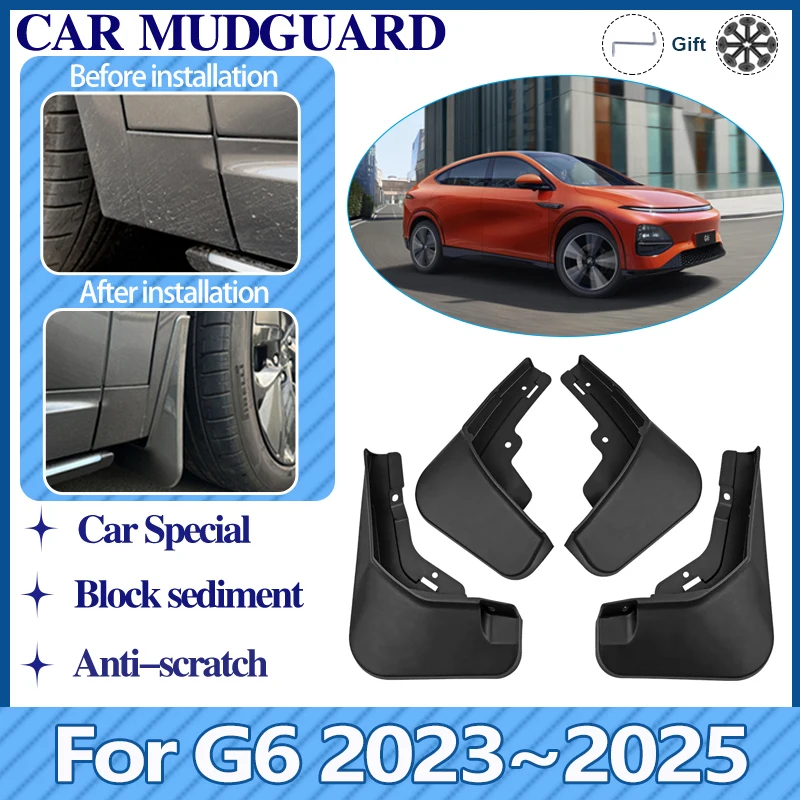 Car Mudguards For XPeng G6 2023 2024 2025 Fender Front Rear Mudflaps Anti-splash Anti-stain Mud Flaps Guards Cover Accessories