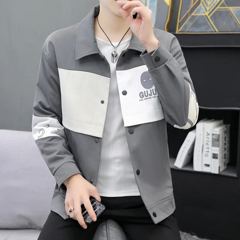 

Slim Fit Casual Jaet Men's Spring Autumn Faionable Thin Collarl Polyester Stand Fit Polyester Fiber Long Sve Out...