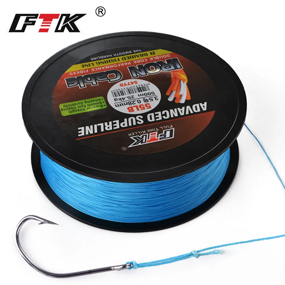 FTK Brand Fishing Line 150M 300M 500M 8 Strands Braided Fishing Line Multifilament PE Line 23-85LB