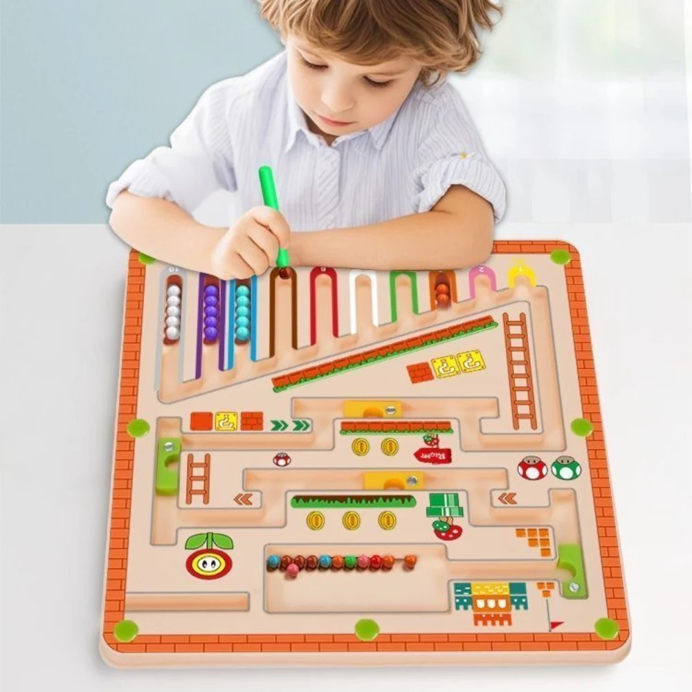 

Детский магнитный лабиринт с шариком для ходьбы, тренировка концентрации внимания, развитие логического мышления, головоломка для раннего развития детей от 3 лет