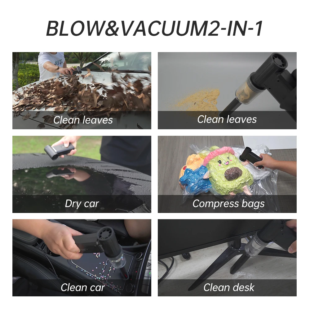 130000RPM Turbo Fan Brushless Powerful Air Blower Wind Speed 55m/s Air Duster Vacuum Cleaner for Car/Keyboard/PC/Home view 6