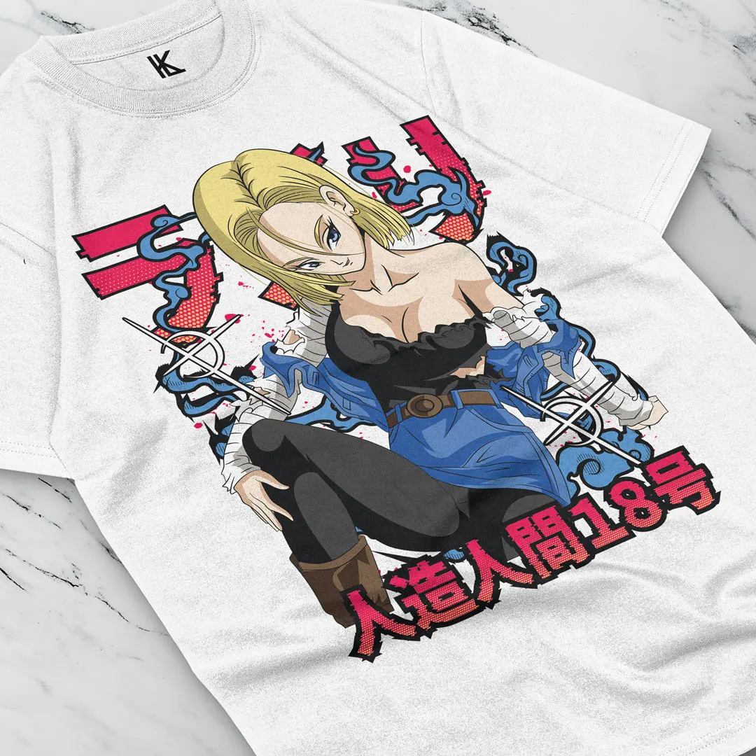 Android 18 T Shirt Girl  Anime Cosplay Tee Manga Tee Japanese