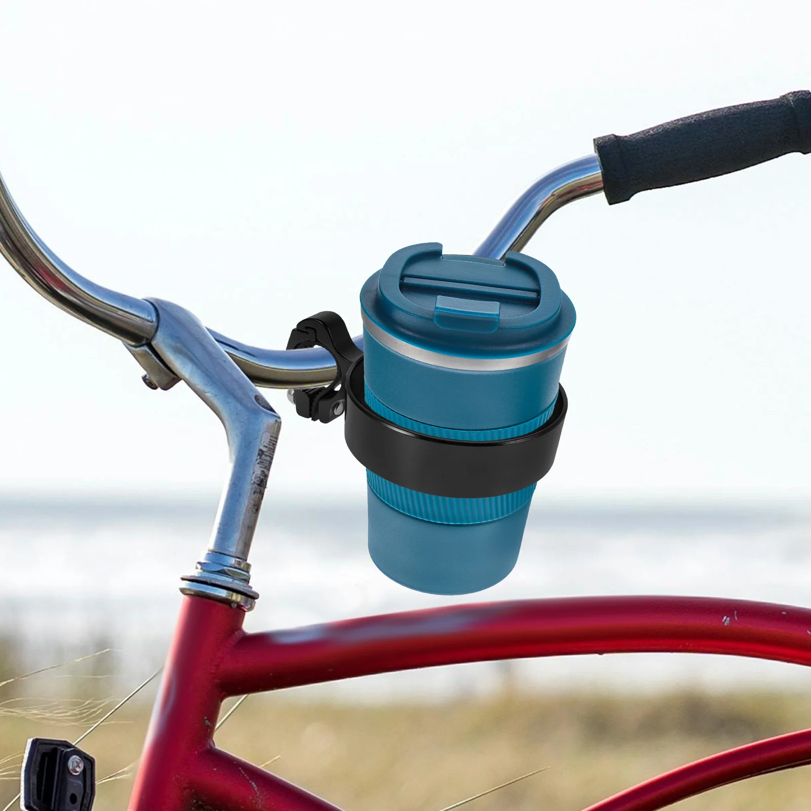 

Aluminum Alloy Bicycle Water Bottle Holder Vintage Style Secure Grip Handlebar Cup Holder for Road Mountain Bike Cycling