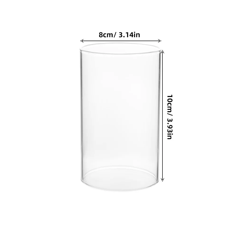4Pcs Glass Shades Simple Style Transparent Cylinder Cover Glass Cup Home Decor Accessory Romantic Light