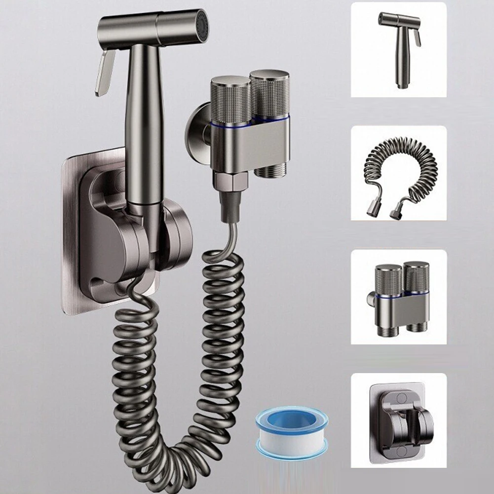 

Adjustable Water Pressure Sprayer Brass Adjustable Sprayer Dark Grey Bathroom Sprayer G1 2 Interface Hose Length 2M