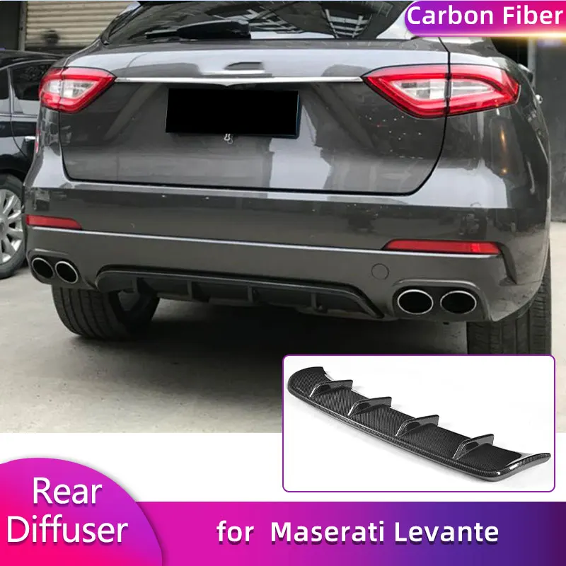 

Rear Bumper Diffuser Lip Spoiler for Maserati Levante 4-Door 2016 2017 Carbon Fiber Car Racing Rear Apron Lip Body Kit FRP