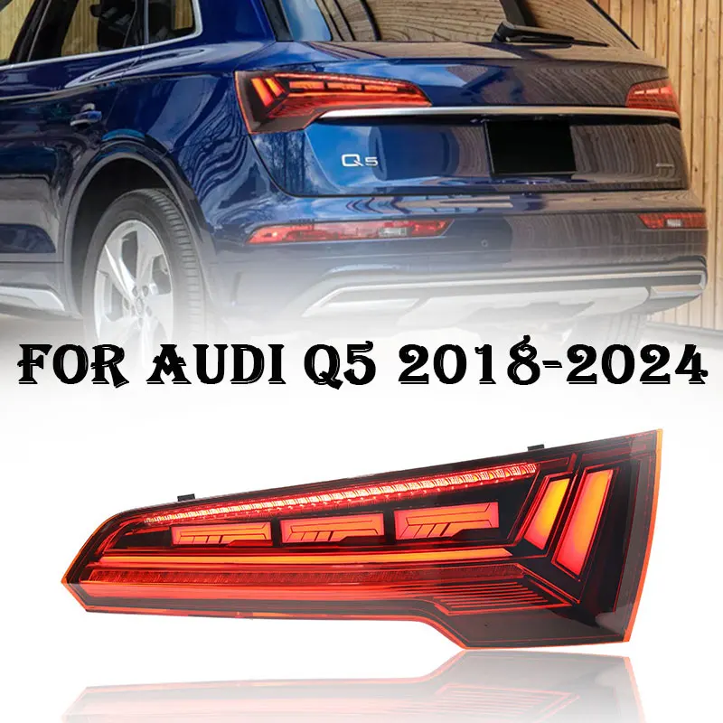 

Автомобильный светодиодный задний фонарь в сборе для Audi Q5 SQ5 2018-2024 задние фонари Plug and Play светодиодный динамический поворотный сигнал задние задние фонари