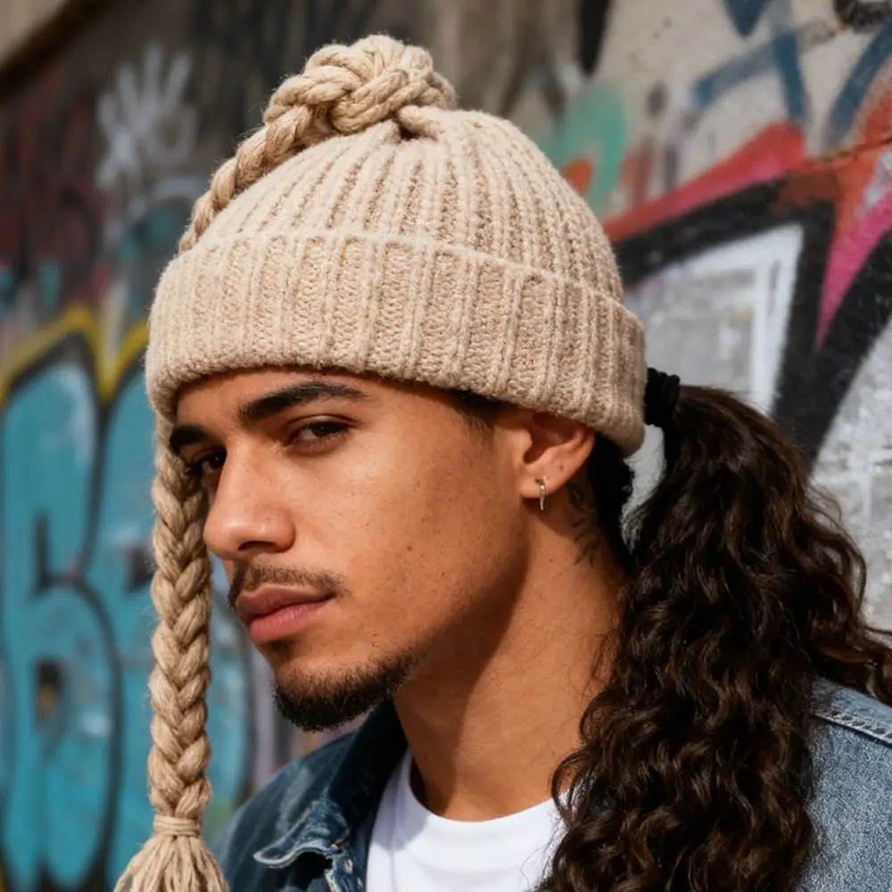العصرية تنوعا الشتاء قبعات منسوجة بلون الهيب هوب نمط المجدل قبعة دافئة صوف مبطن قبعة قبعة للجنسين #5