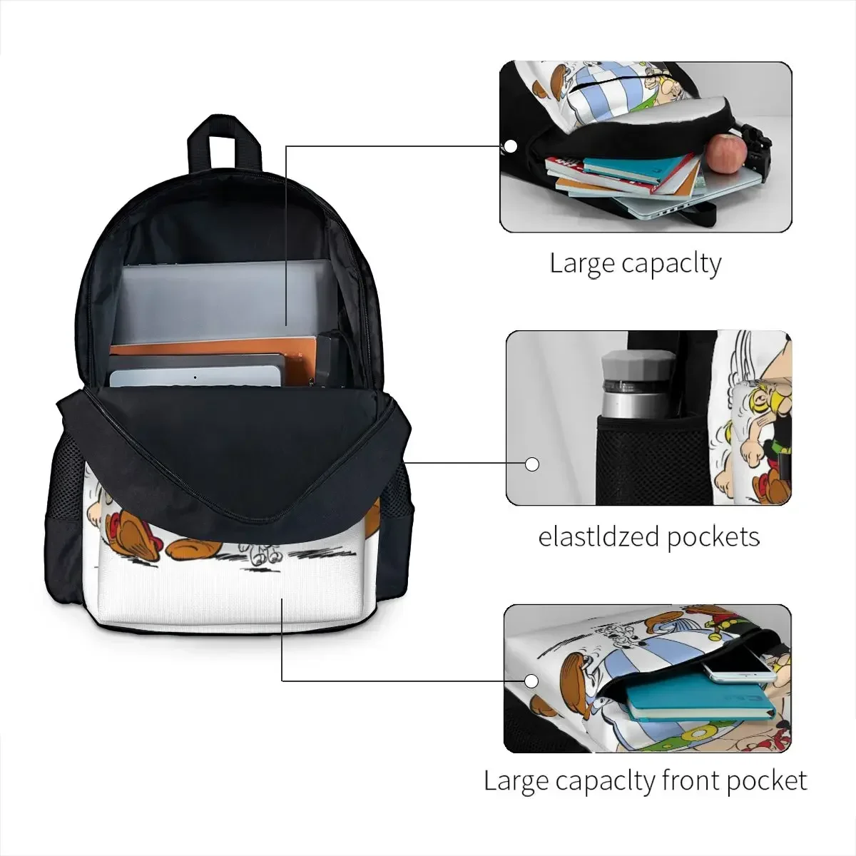 Asterix And Obelix 1 Backpacks Boys Girls Bookbag Children School Bags Cartoon Kids Rucksack Travel Rucksack Shoulder Bag