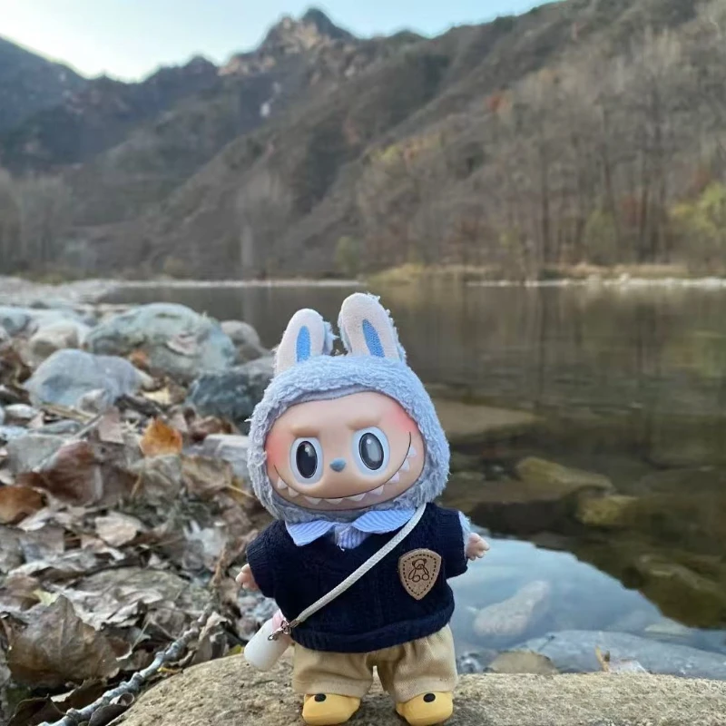 

17 см мини-плюшевая кукла, одежда, аксессуары для Кореи, Kpop Exo Labubu Idol, дорожный костюм, свитер, одежда, подарок